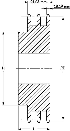 Звездочка PHS 20B-3B26